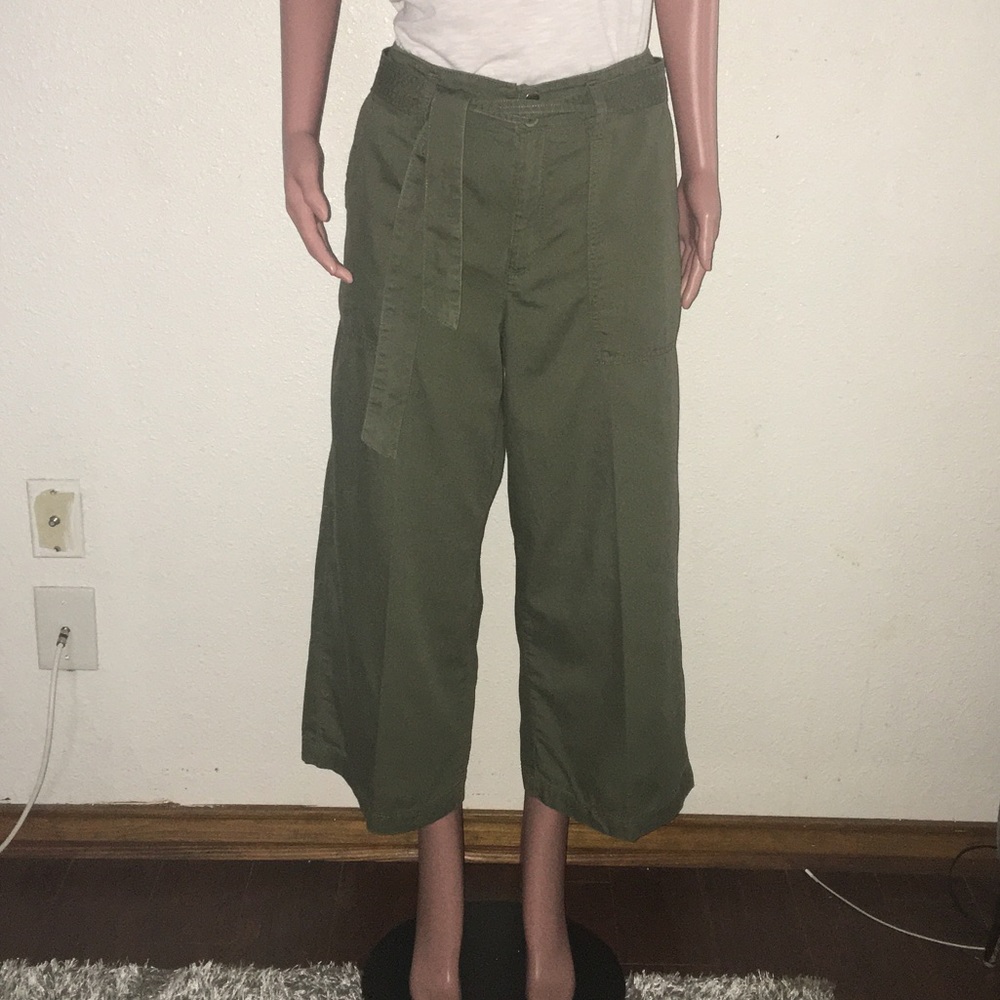 Seven7 lightweight kaki green ankle length pant